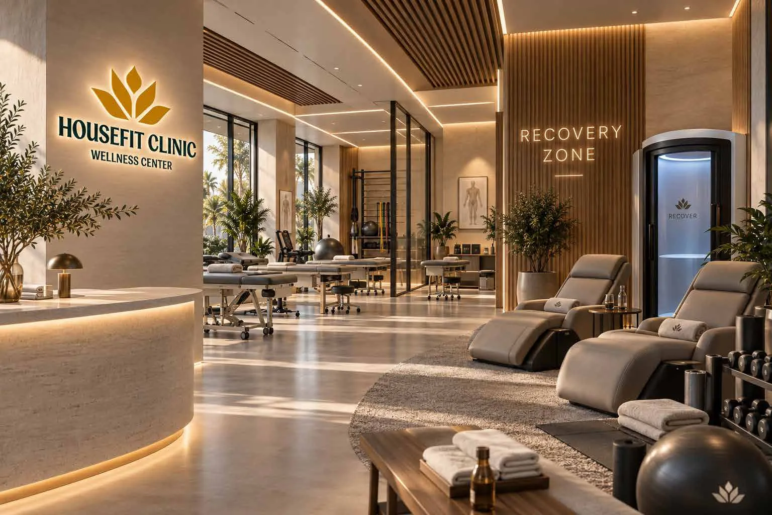 Wellness Center fizyoterapi alanı render